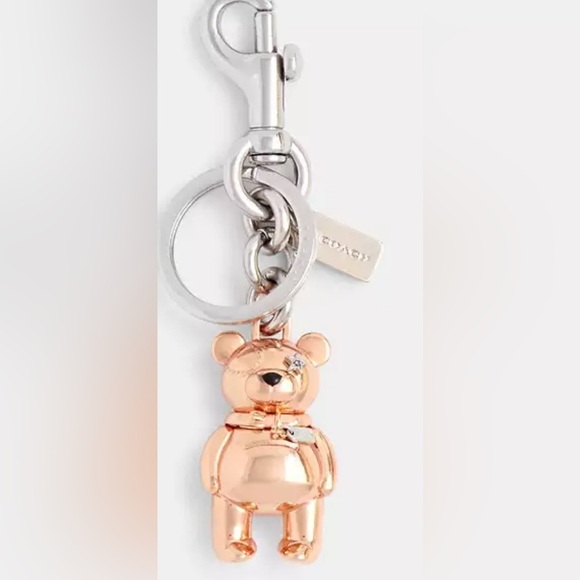 Coach Rose Gold Bear Bag Charm - Picture 1 of 7